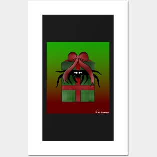 Christmas Present Spider (Plain/Background) Posters and Art